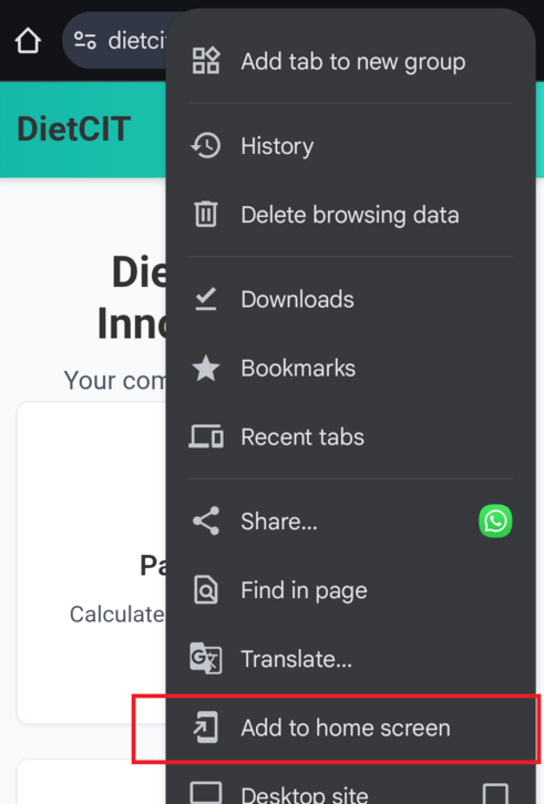 Android PWA installation steps